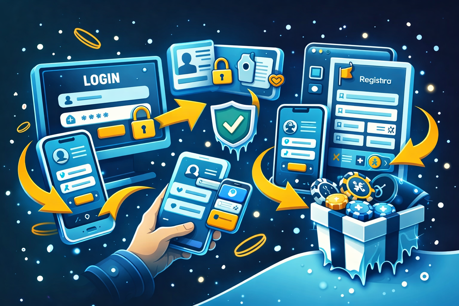 Login Cold Bet e registo Cold Bet em desktop e mobile, entrar na conta, criar conta, credenciais, verificação por telefone, pergunta de segurança, segurança de conta, recuperação rápida, controlo de levantamentos, ativar bónus e promoções, gerir pagamentos e bónus, sportsbook e casino.